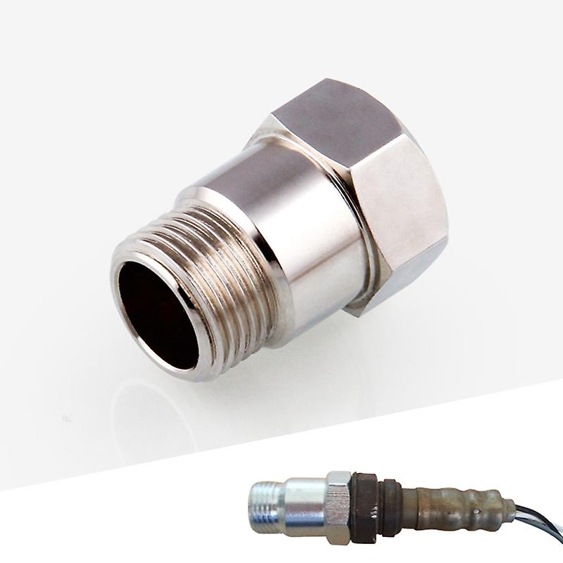 O2 Oxygen Sensor Test Pipe Extension Extender Adapter Spacer M18 X 1.5 (1) Bung-silver