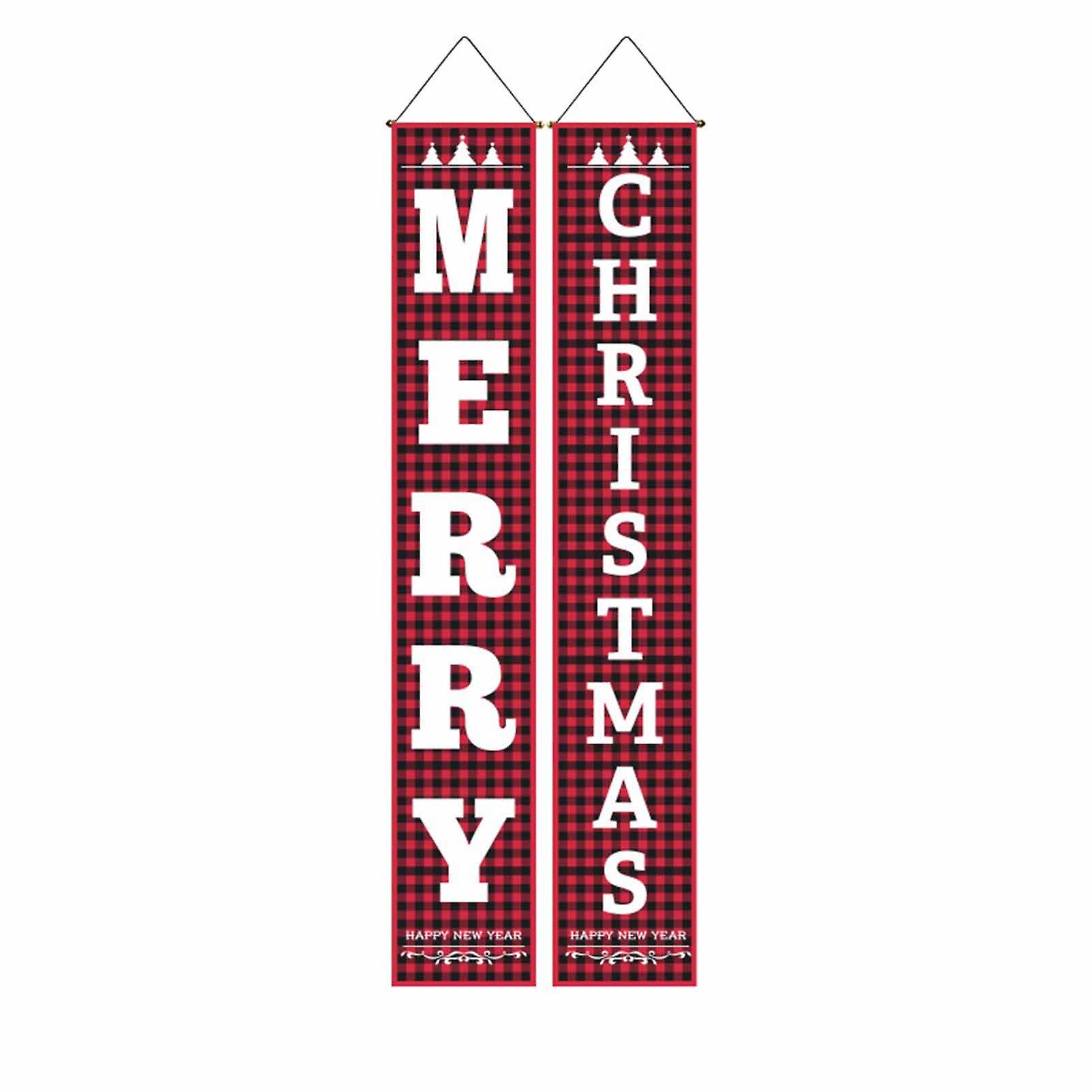 Christmas Sign Door Side Couplet Durable Polyester Fabric Banners