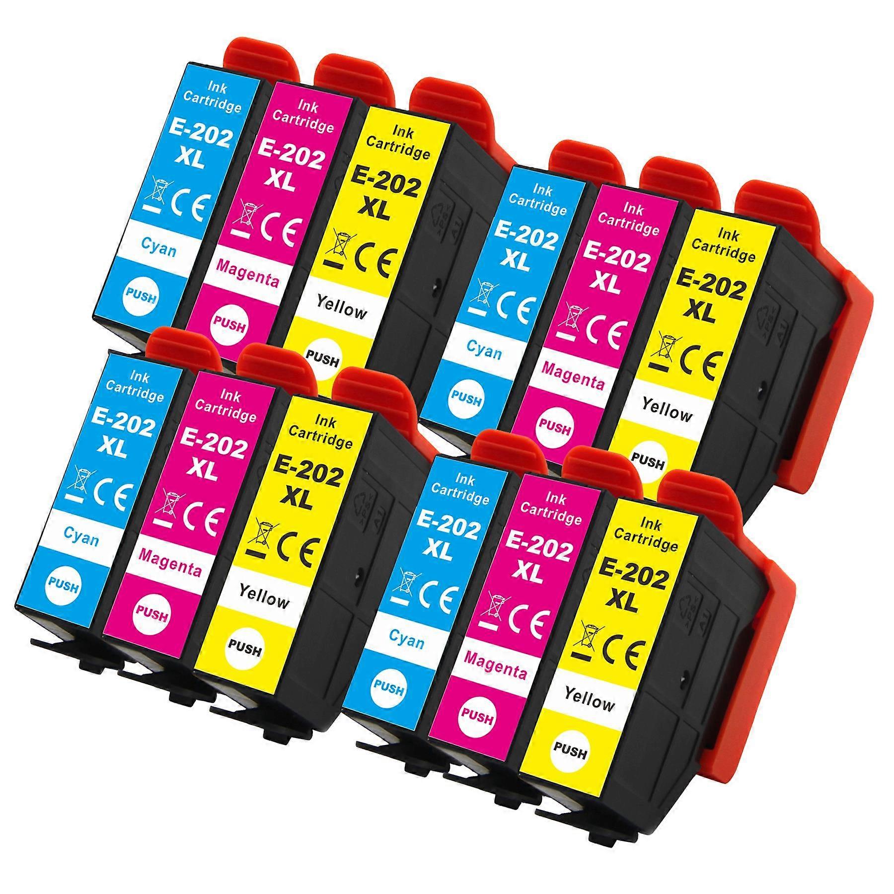 4 Set of 3 Ink Cartridges to replace Epson 202XL C/M/Y Compatible/non-OEM from Go Inks (12 Inks)