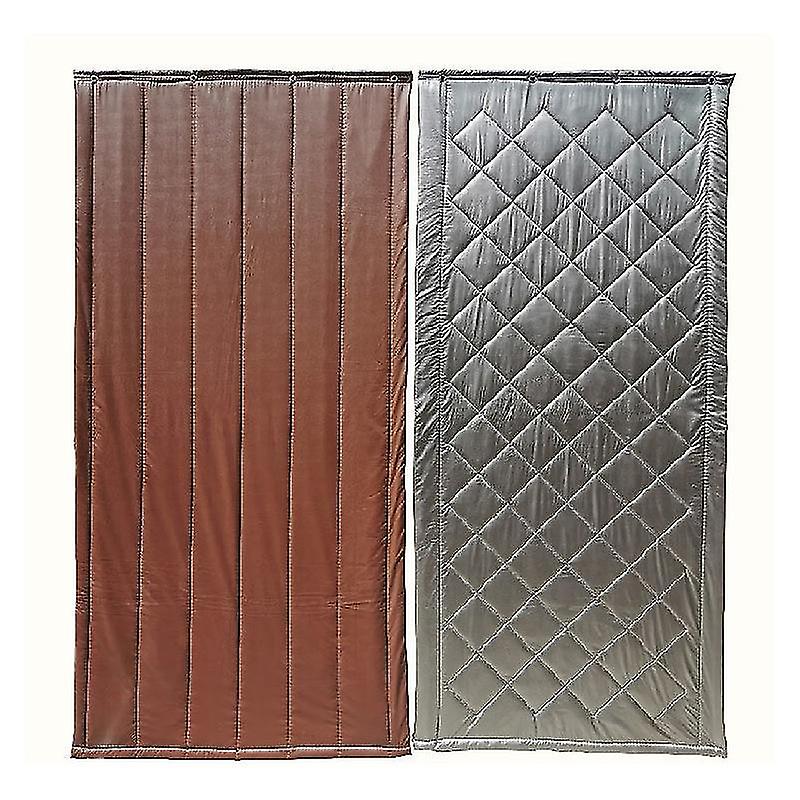 Stansfri tjockna värmebehandling Ljudisolering Pu Läder Bomullsdörr Gardin Vindtät vattentät vinterdörr gardin