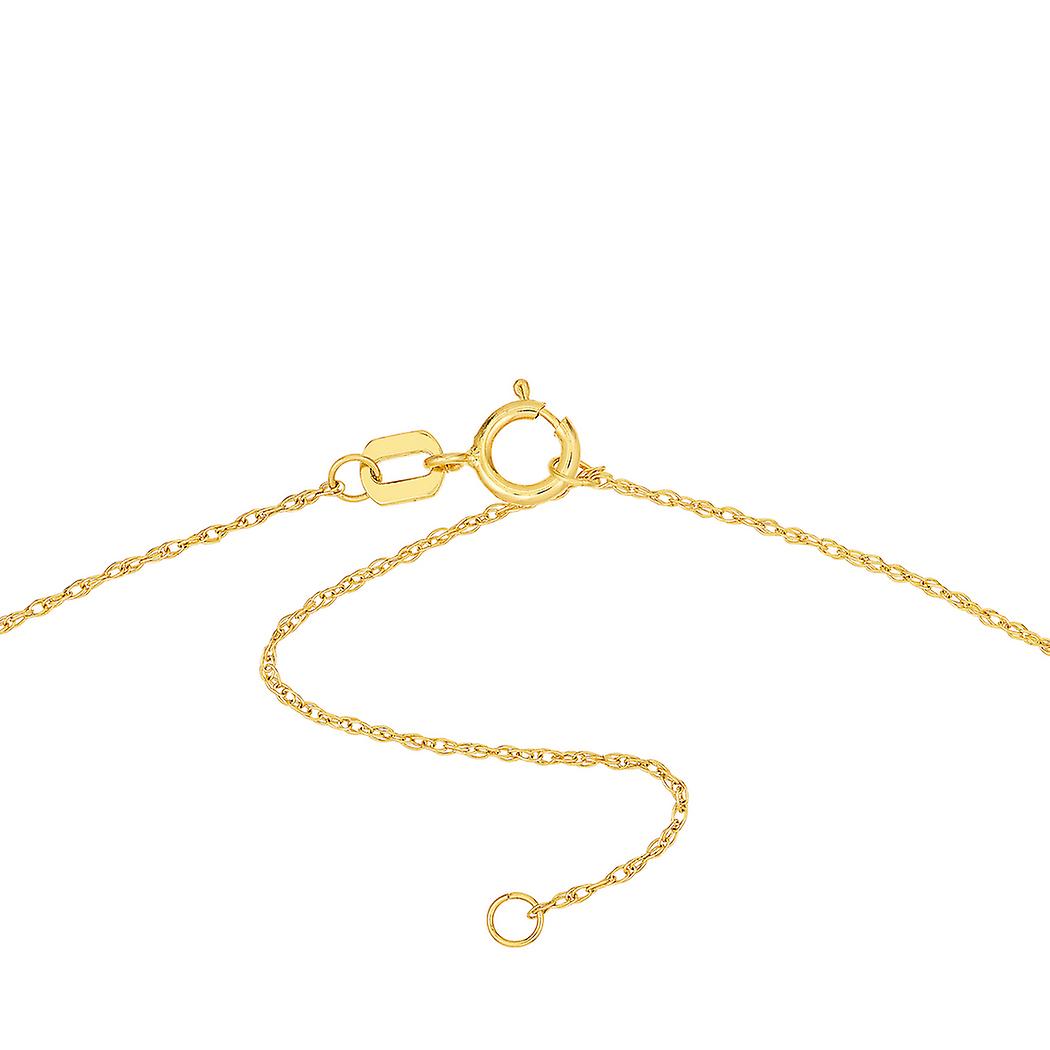 Collana In Oro Giallo 14K Con Ciondolo Mini Palma - Catena Regolabile 40-45 Cm, Gioiello Elegante Per Donna In Scatola Regalo