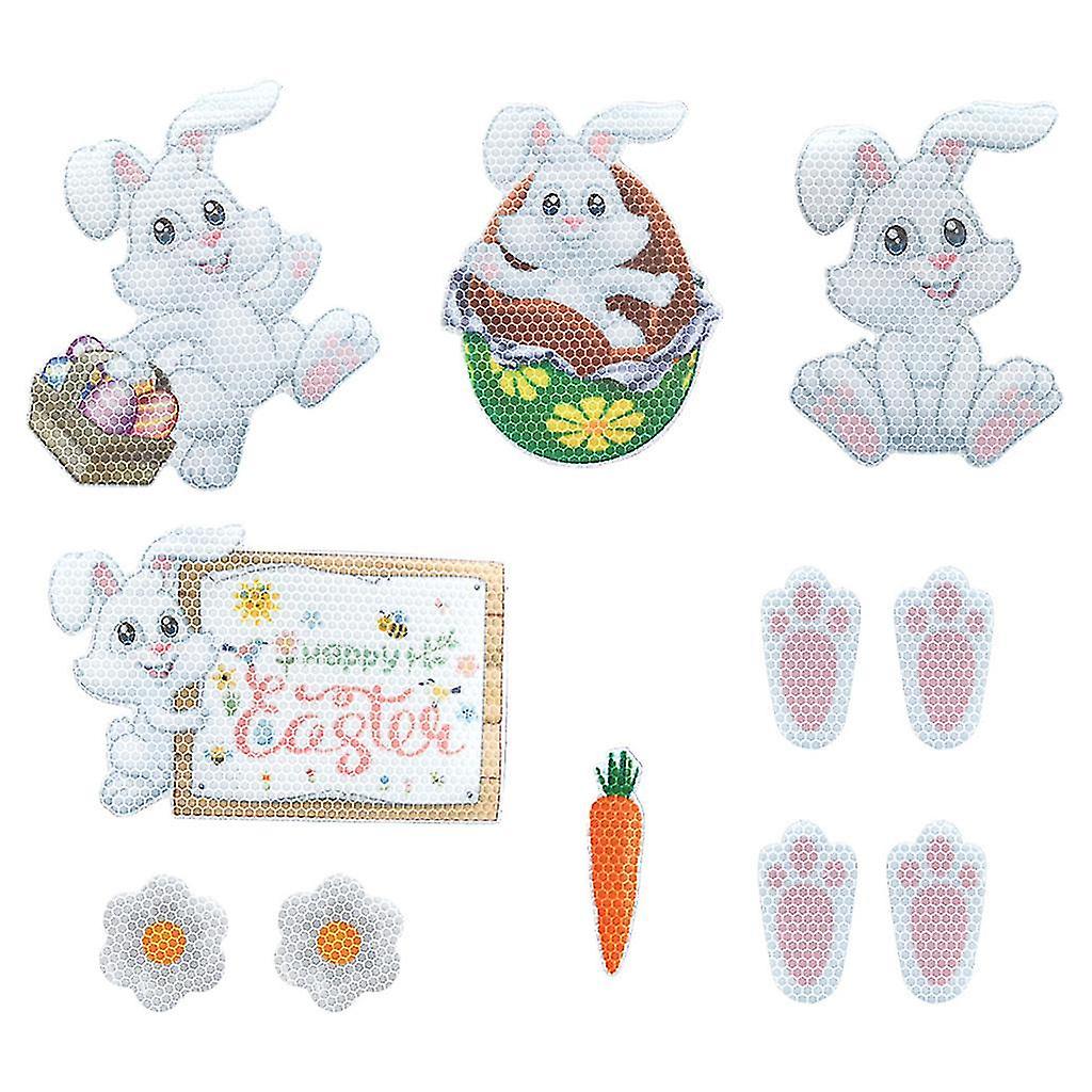 1 Set Easter Bunny Reflective Magnet Car Decorations Easter Eggs Carrots Sticker