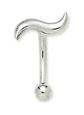 14k White Gold 16 Gauge Barbell Body Piercing Jewelry Eyebrow Ring 15x10mm-Body-Piercing-Ring for Women