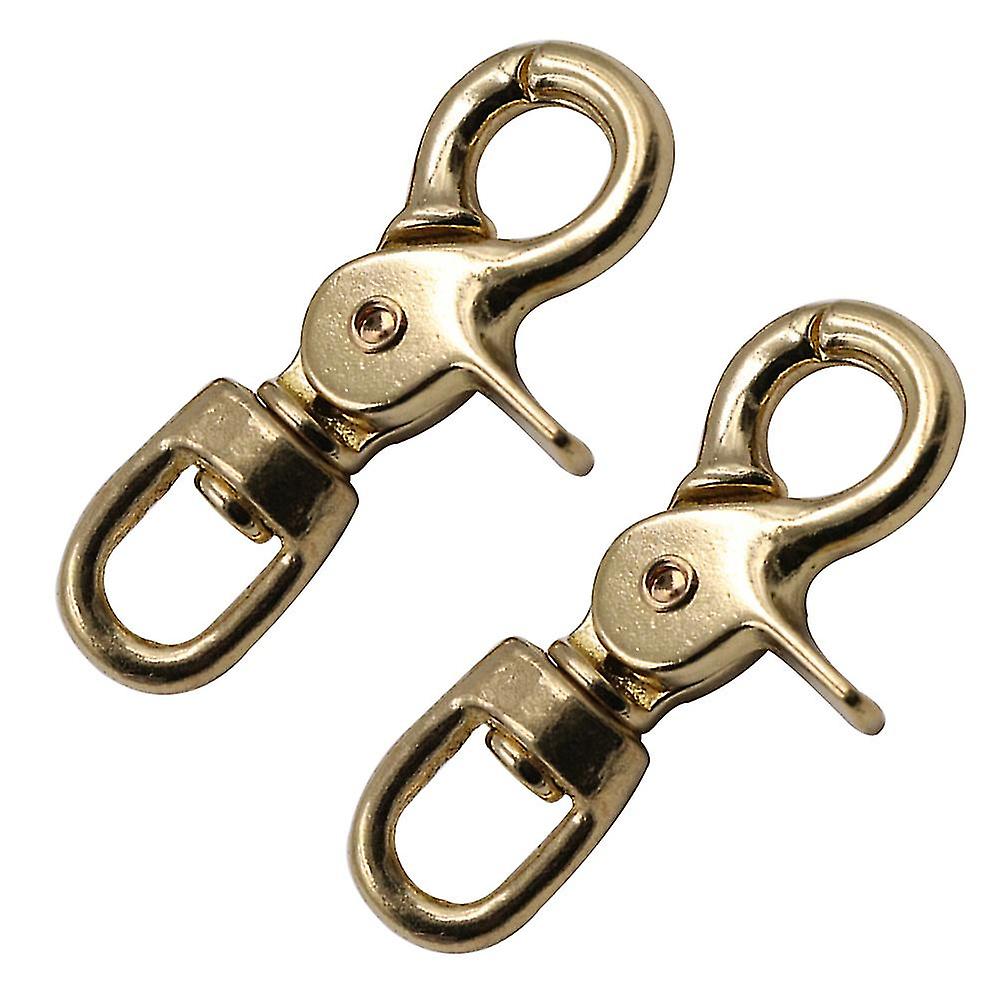 2 Pcs Brass Lobster Clasp Oval Swivel Trigger Clips Hooks For Straps Bags Belting Leathercraft