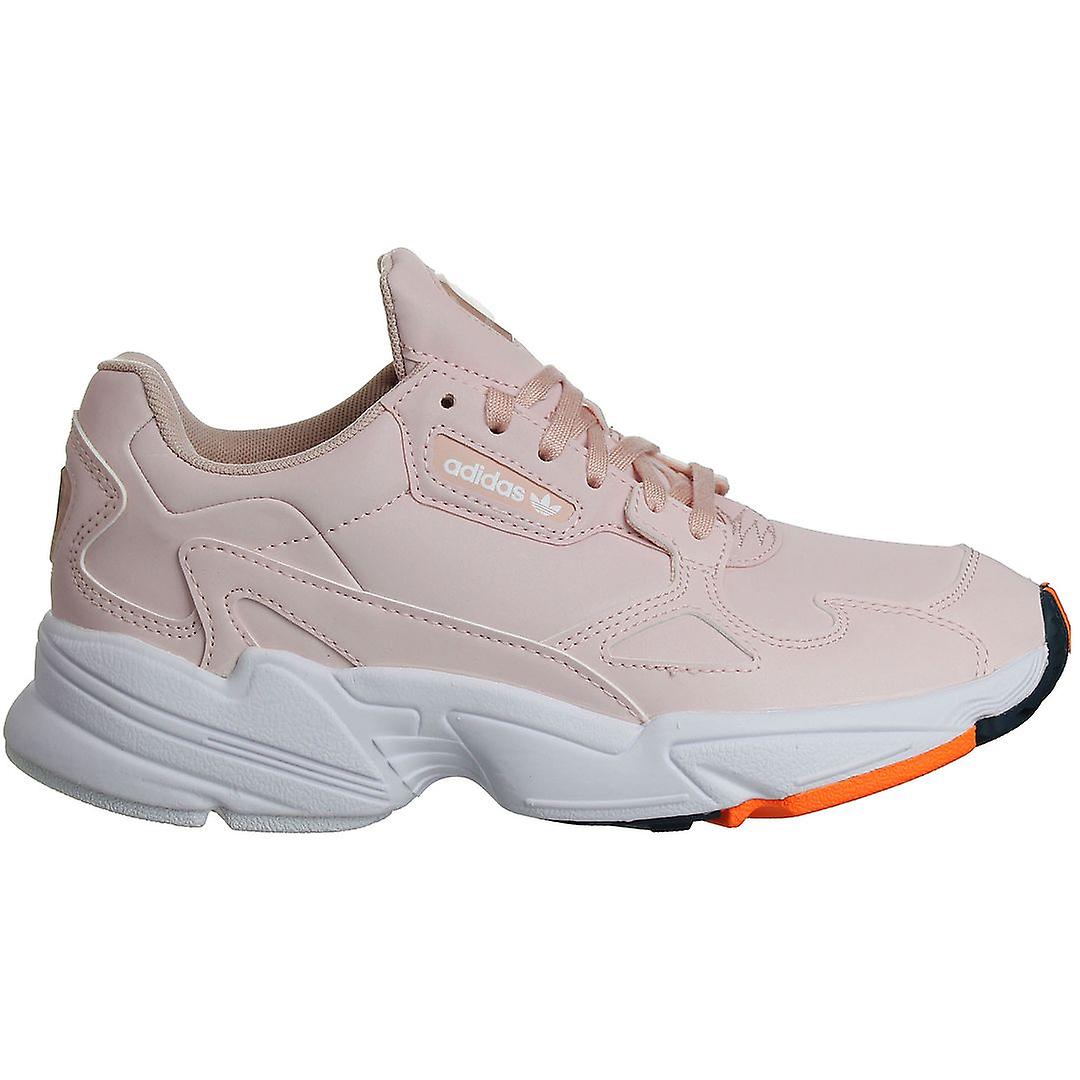 Adidas Falcon Lace-Up Pink Smooth Leather Womens Trainers FV1107
