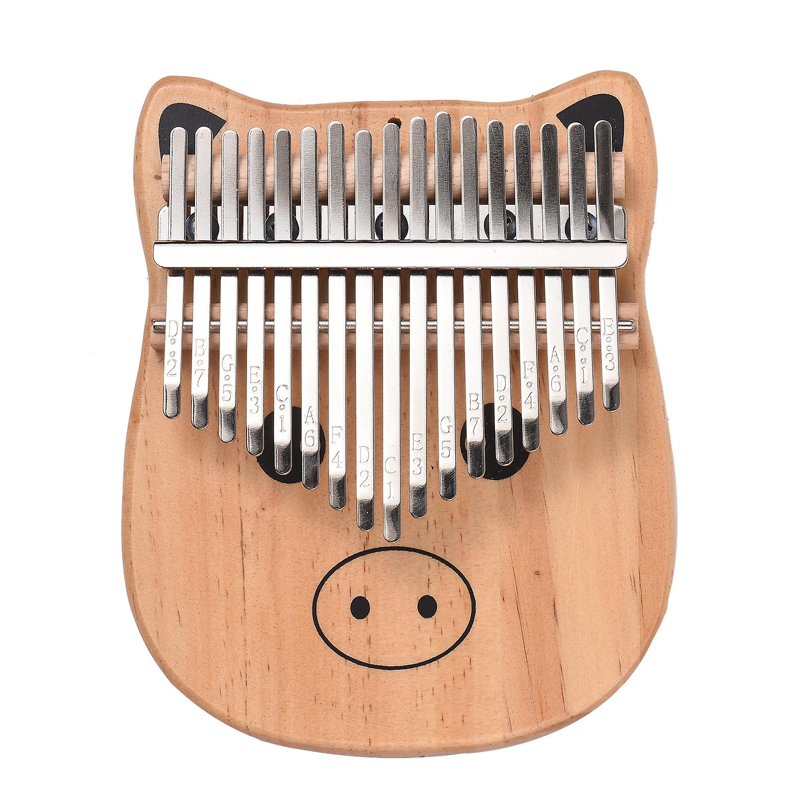 Portable 17-key Piano Pinewood With Carry Bag Tuning Hammer