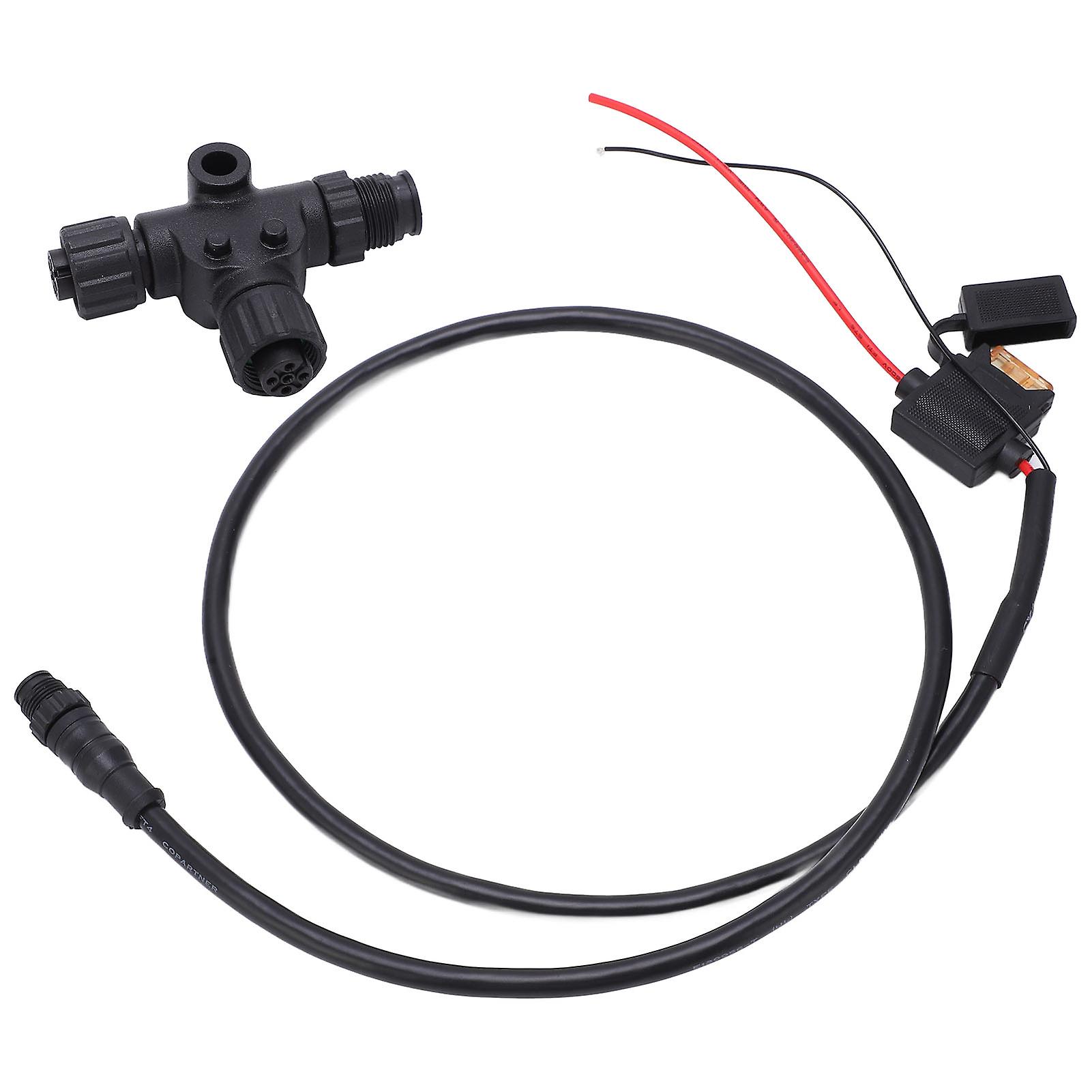 for NMEA 2000 1m Male Power Cable Marine Drop Cable with T Adapter Fuse for Lowrance Networks