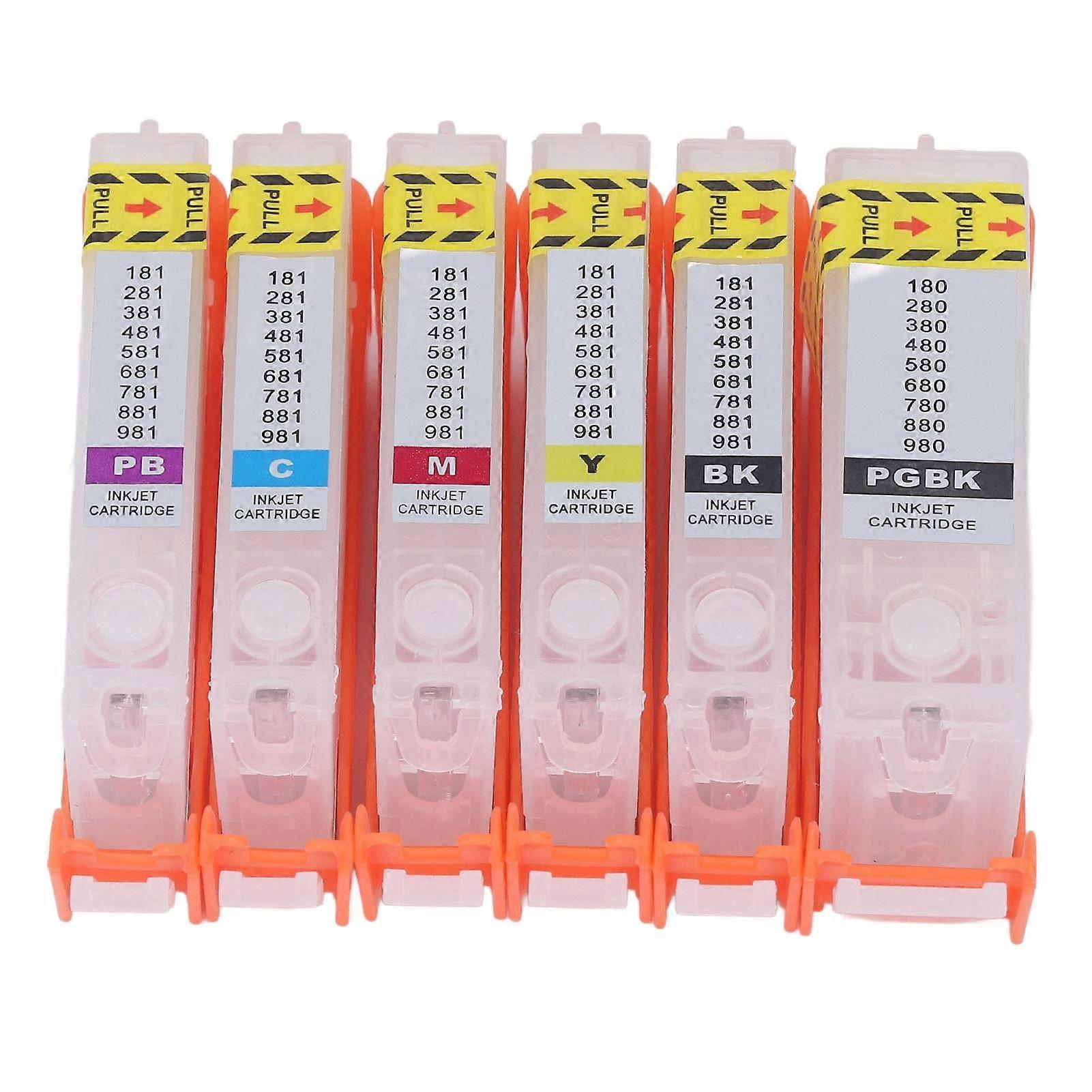 6Pcs Printer Ink Cartridge with Permanent Chip Eco Friendly 6 Color Refill Ink Cartridge Set 280 281