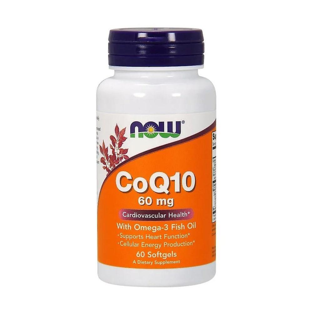 NOW Foods coenzyme q10 60mg + omega 3 60 soft capsules 1896