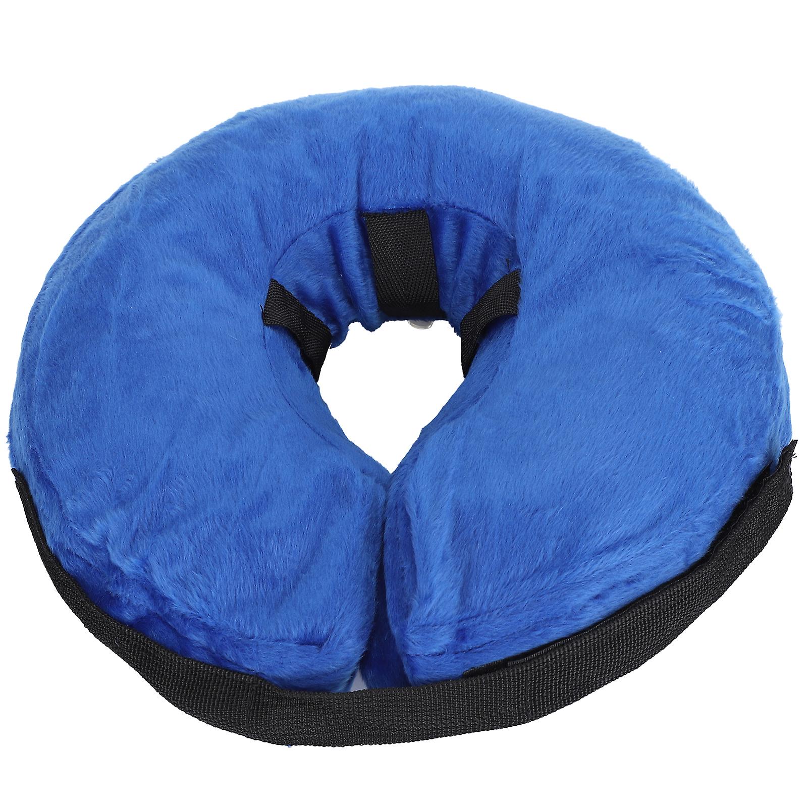 Soft Adjustable Inflatable Collar for Dogs and Cats - Blue Size S Neck Protector