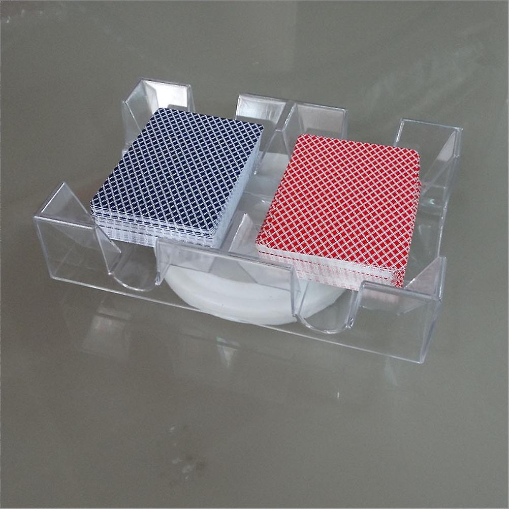 2 Deck/6 Deck Rotating Card Tray Convenient Playing Card Holder Clear Card Game Organizer