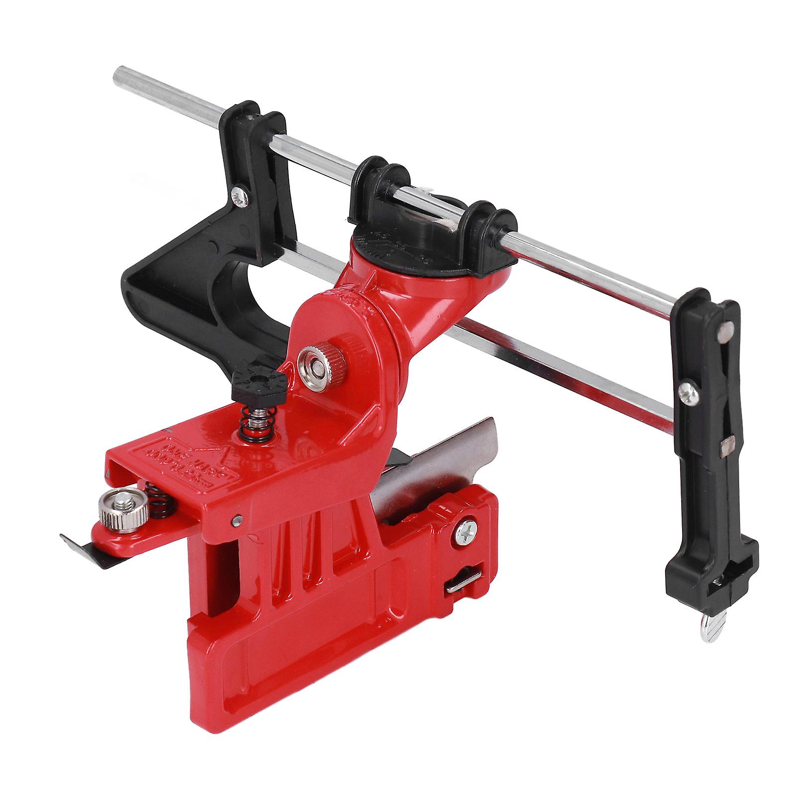Chain Sharpener Sharpening Stone Guide Bracket Adjustable Steel Red Rustproof for Home
