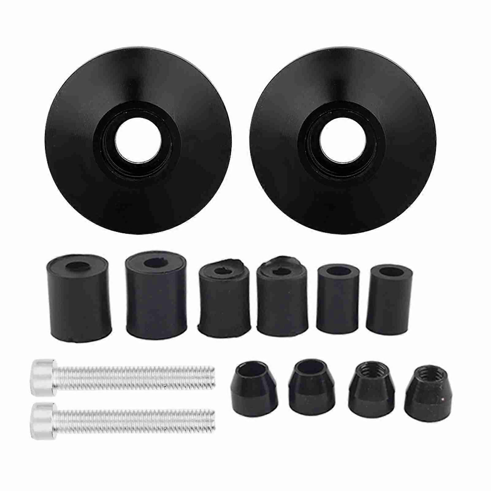 1 Pair Universal CNC Aluminum Alloy Motorcycle Handlebar Aluminum Handlebar End Cap(Black)