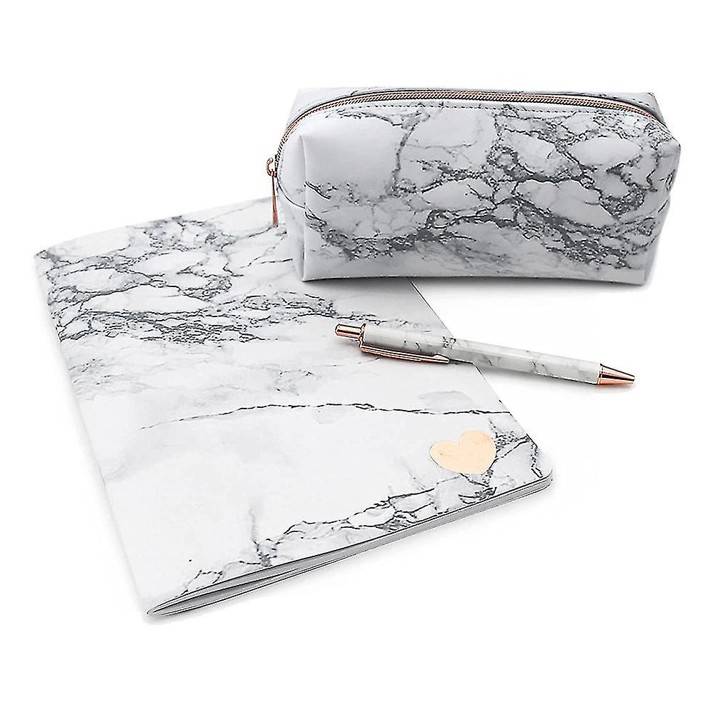 New Look Marble Makeup Box White Marble Pu Stationery Pencil Case