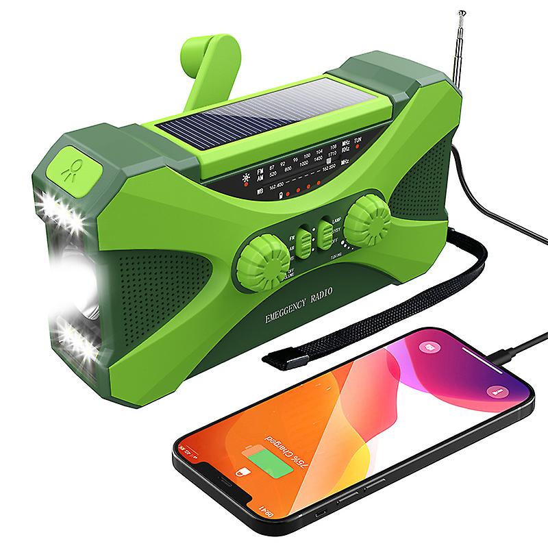 Emergency Radio 10000mA Multi-Function Hand-Crank Generator for NOAA SOS Disaster Relief with USB AM/FM/WB Port for Charging Cell Phones