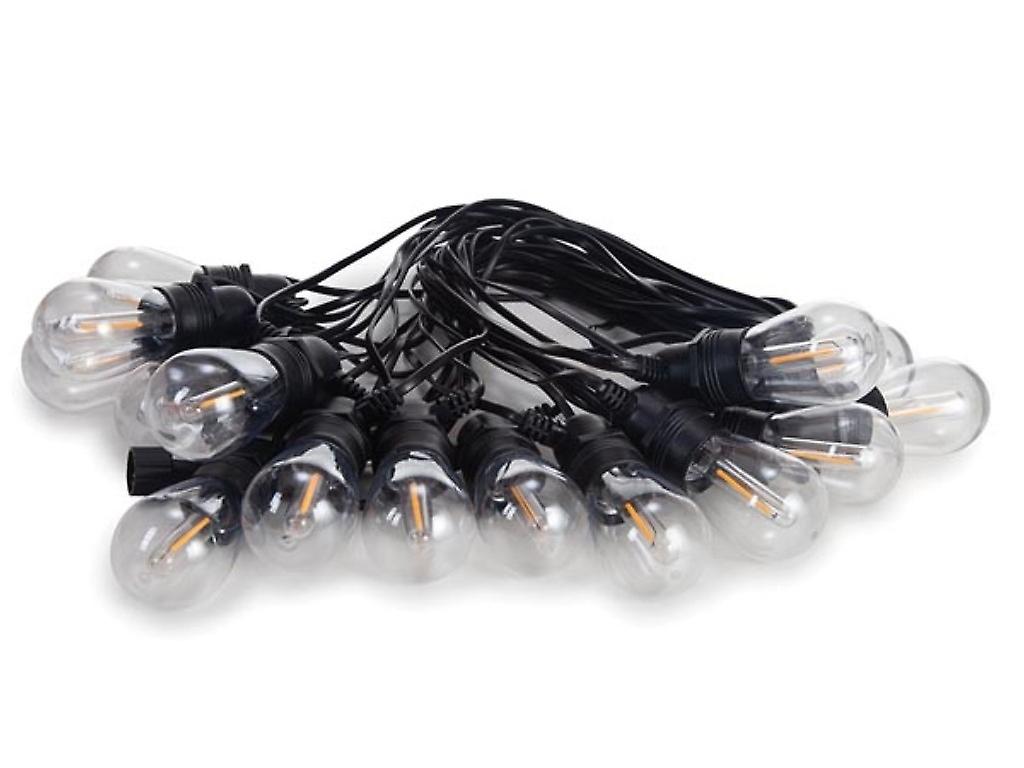 Solar LED - 15 m - 15 Warm White Lights - Black Wire