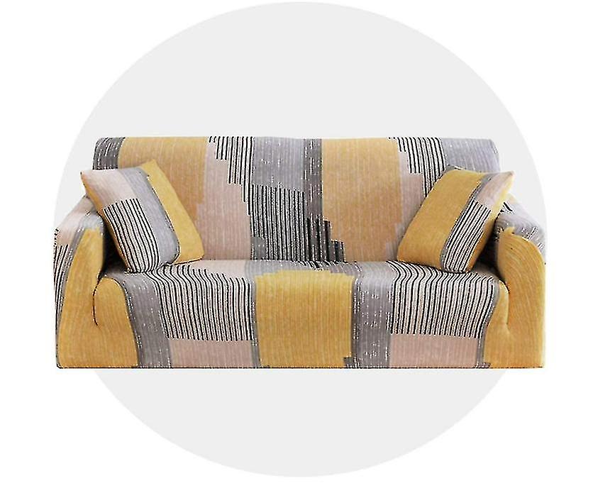 Sofas For Living Room,sofa Covers Stretch Settee Couch Cover Patterned Slipcovers 4 Seater(yellow)