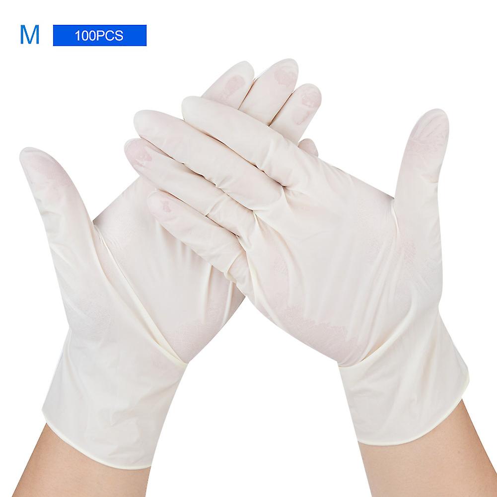 100pcs\/Box Disposable Latex Gloves Soft Elastic Examination Gloves for Food ProcessingM