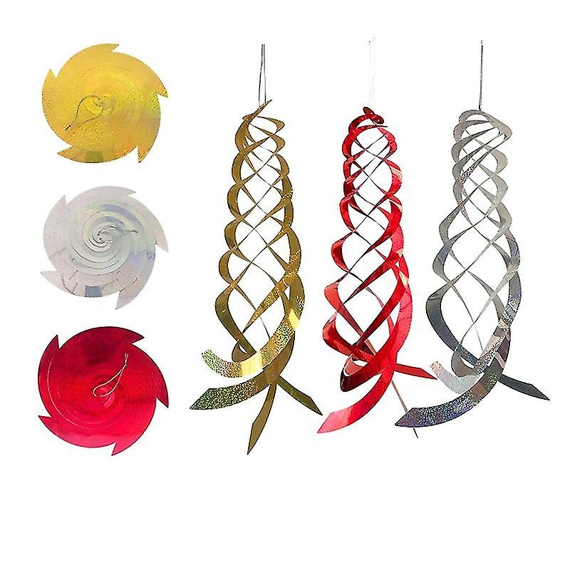 Compatible 3 Pcs Bird Repelling Spiral Reflector - 17.7" Hanging Reflective Bird Repelling Device fo