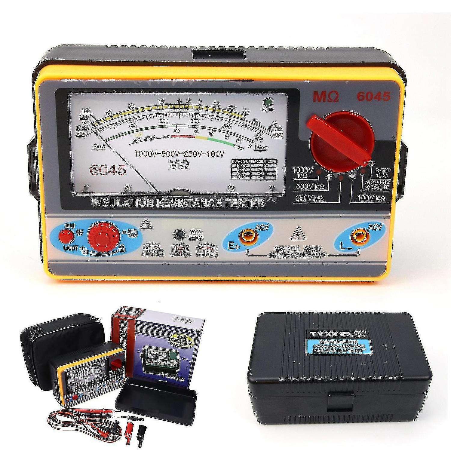 1000v 2000m اختبار مقاومة العزل الرقمي متر ميغا أوم ميجر قدم