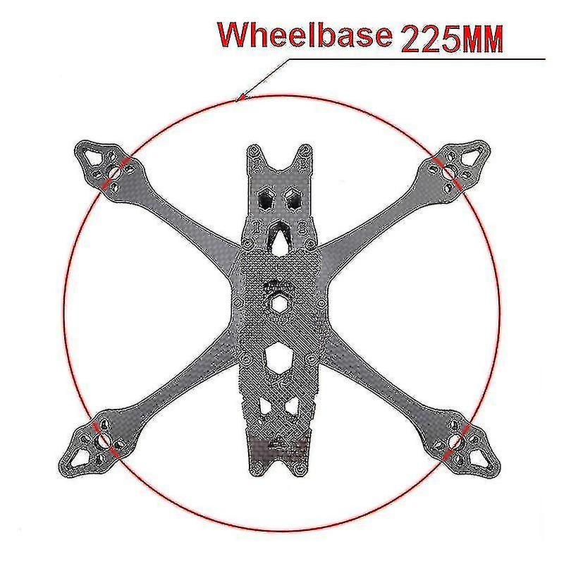 New 5 inch 225 223mm wheelbase x-type split carbon fiber frame kit with 5mm arm for fpv rc racing dr