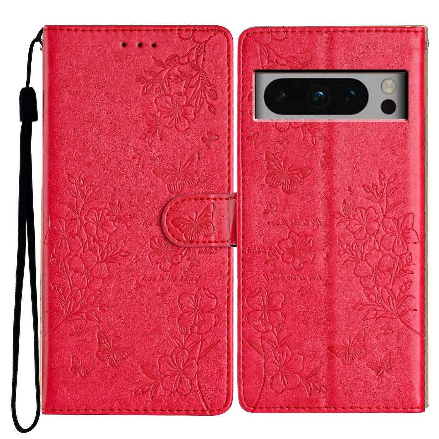 Butterfly Love Flower PU Case For Google Pixel 8 Pro