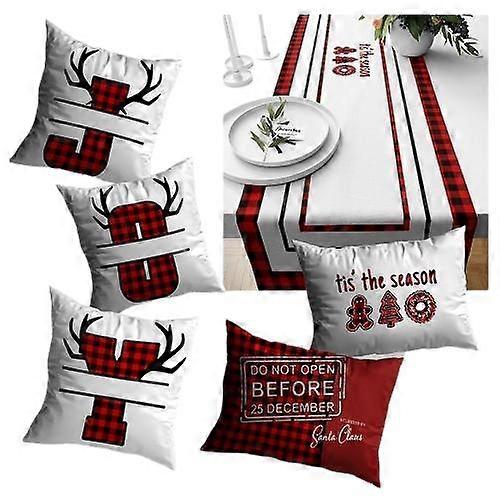 It's The Season Printed Pillow Case with Runner Sets