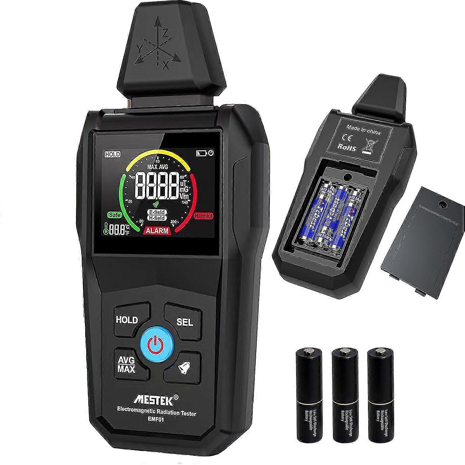 Emf Meter, Radiation Detector Lcd Color Screen, Hand-held Digital Electromagnetic Field Emf Detector, Electronic Radiation For Home Emf Inspections, O