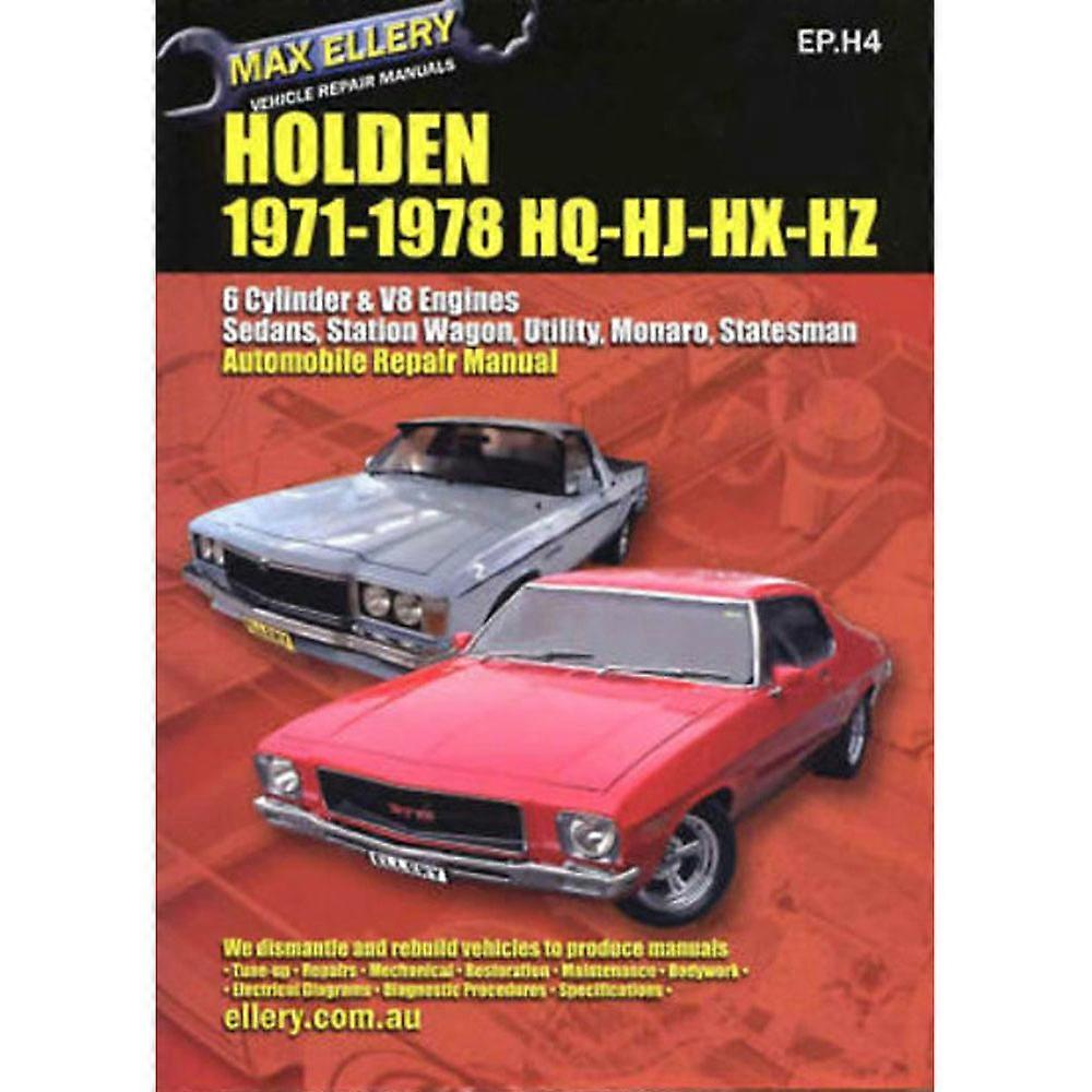 Holden 1971-1978 HQ HJ HX HZ 修理手册高度详细的手册(软封面)