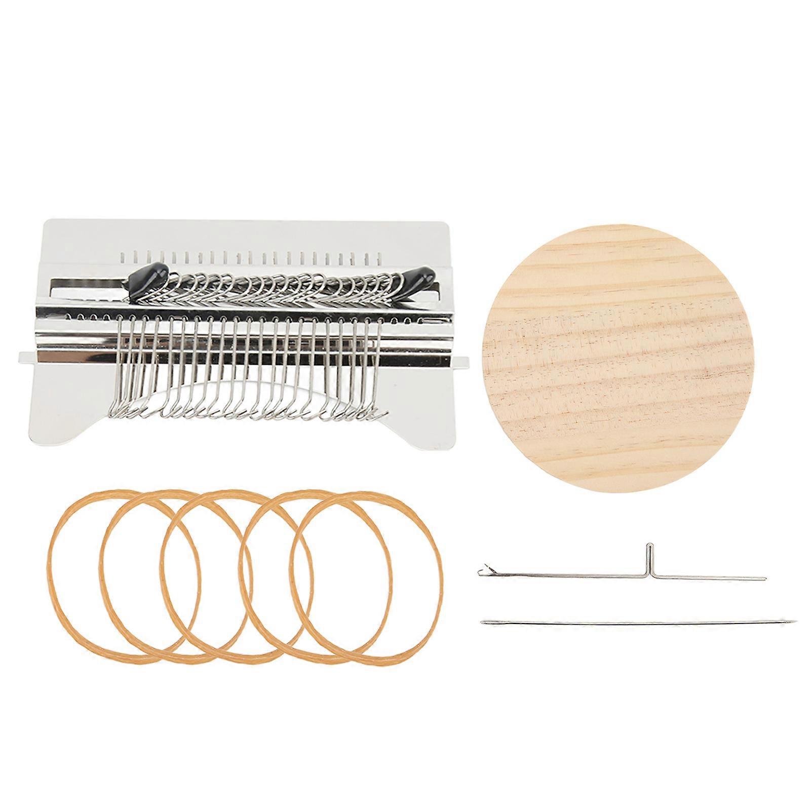 21 Hook Darning Mini Loom Machine Robust Simple Operation Wooden Darning Loom for DIY Clothing