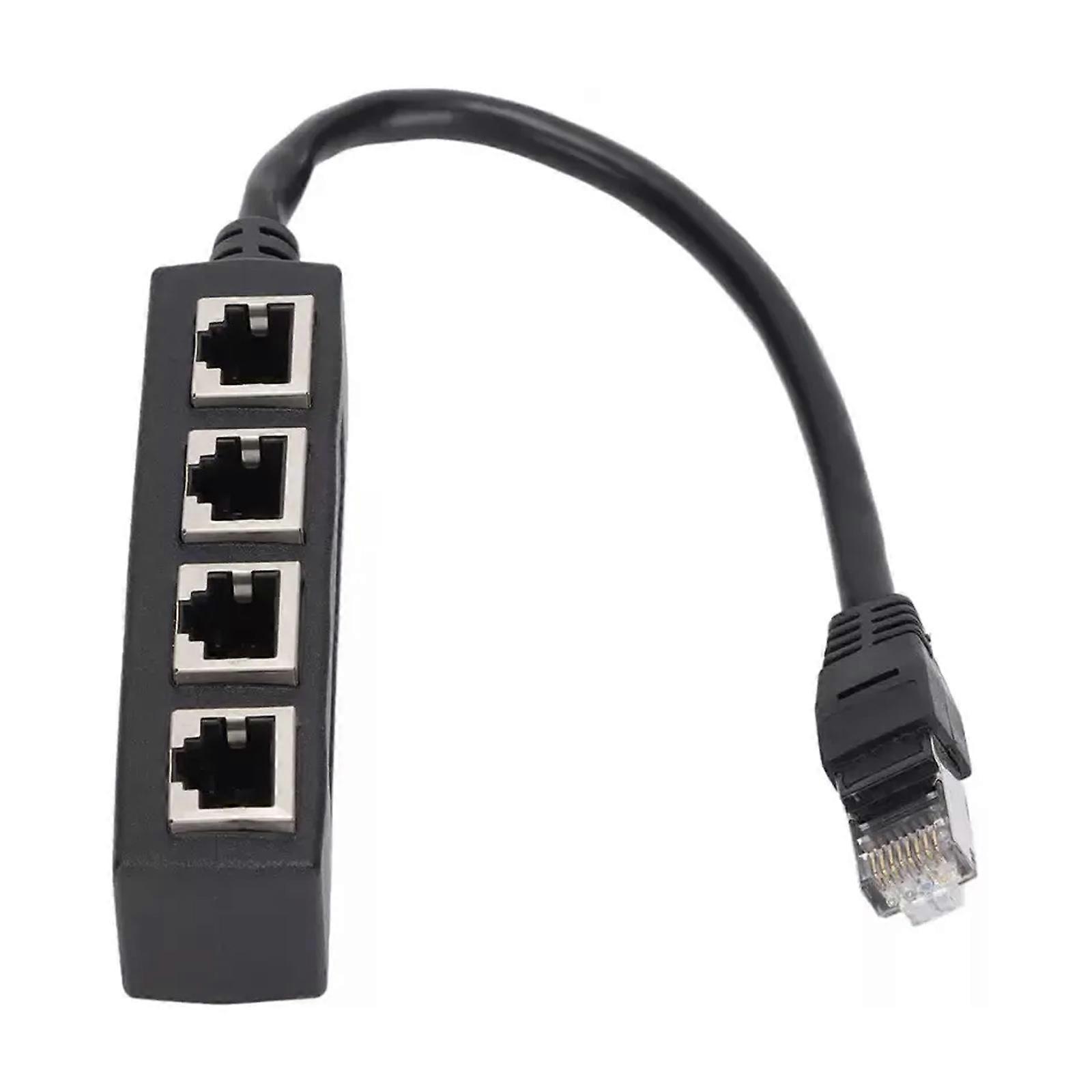 RJ45 Cable Splitter Ethernet Adapter 1 To 4 Port LAN Network Plug