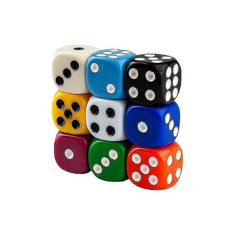 six-sided dice, 100th-multicolor