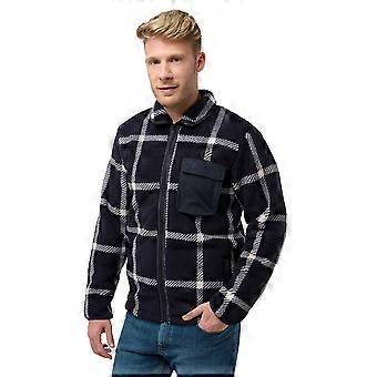 Jaqueta de Lã Sherpa Forrada com Estampa Felslicht Check Cosy para Homens Jack Wolfskin