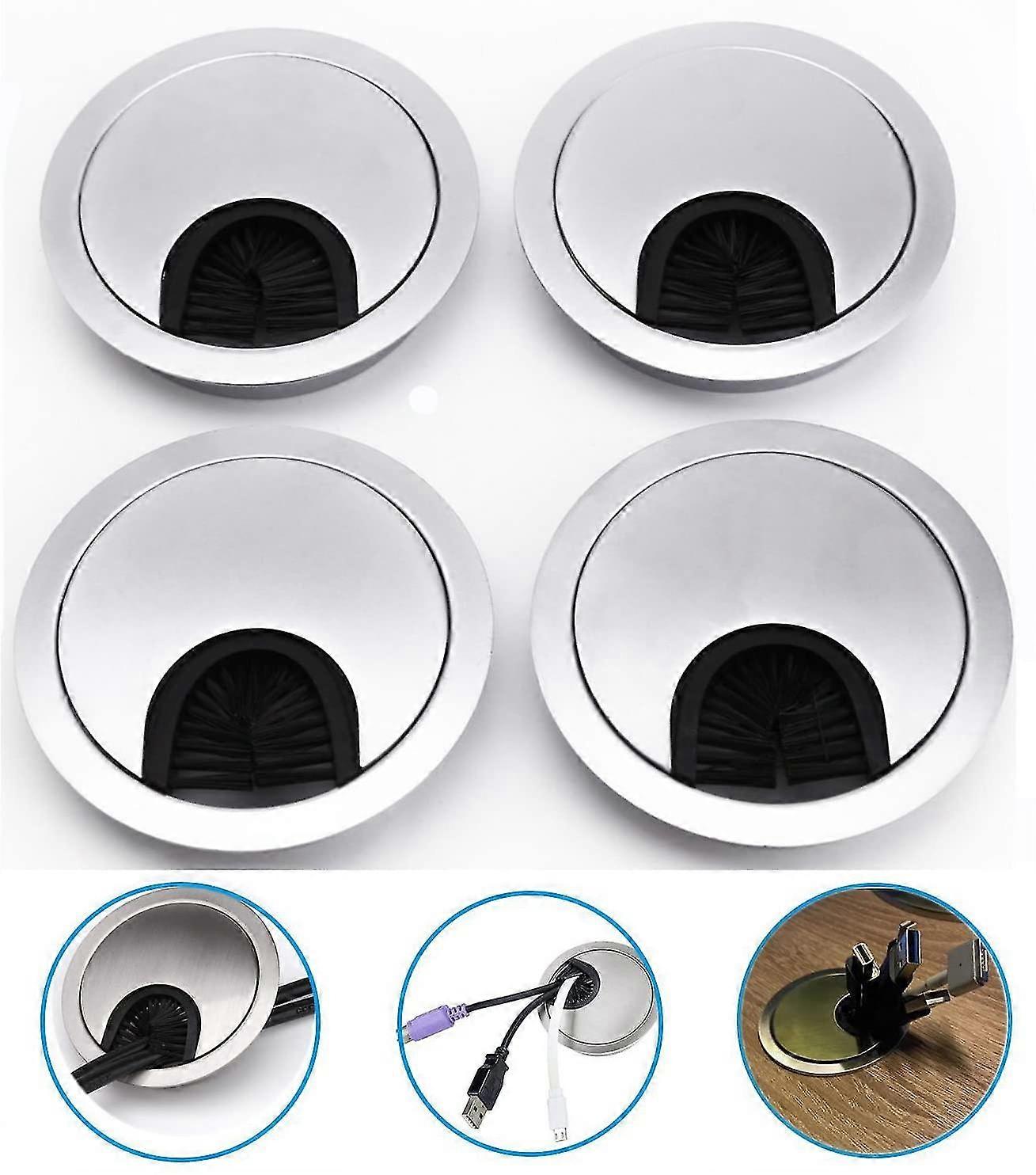 4 X 60mm Desk Table Grommet Cable Tidies Desk Caps Desk Surface Port Hole Covers