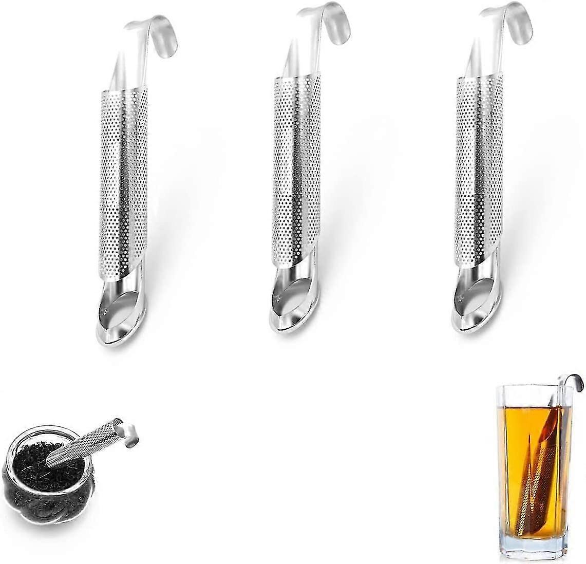 3pcs Stainless Steel Tea Strainer, Cylindrical Tea Infuser, Tea Stick Strainer