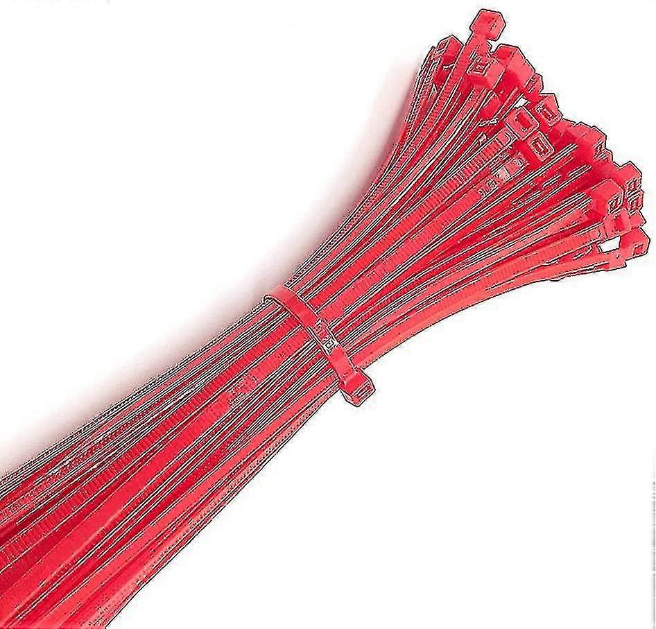 2024 Lot Of 100 Cable Ties. Red. 100 Mm X 2.8 Mm. Superior Quality Plastic Hose
