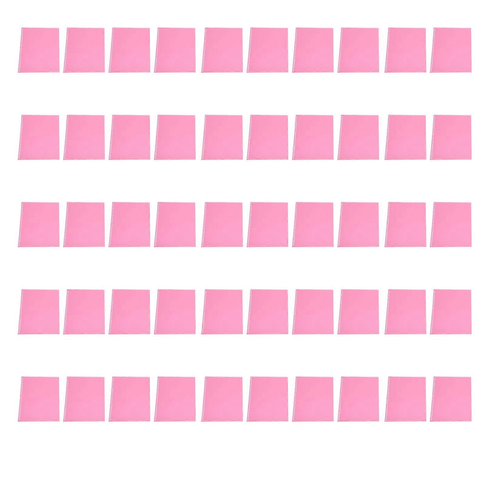 50pcs Sheet Protectors 30 Hole A4 Flexible Frosted Translucent Waterproof Reusable Binding Covers for Reports Presentations Red