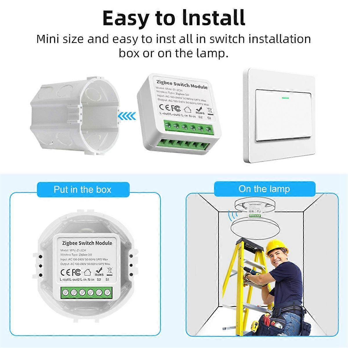 3-Way On/Off Switch Graffiti Smart ZigBee Smart 3-Way On/Off Switch Mini Concealed Box Switch