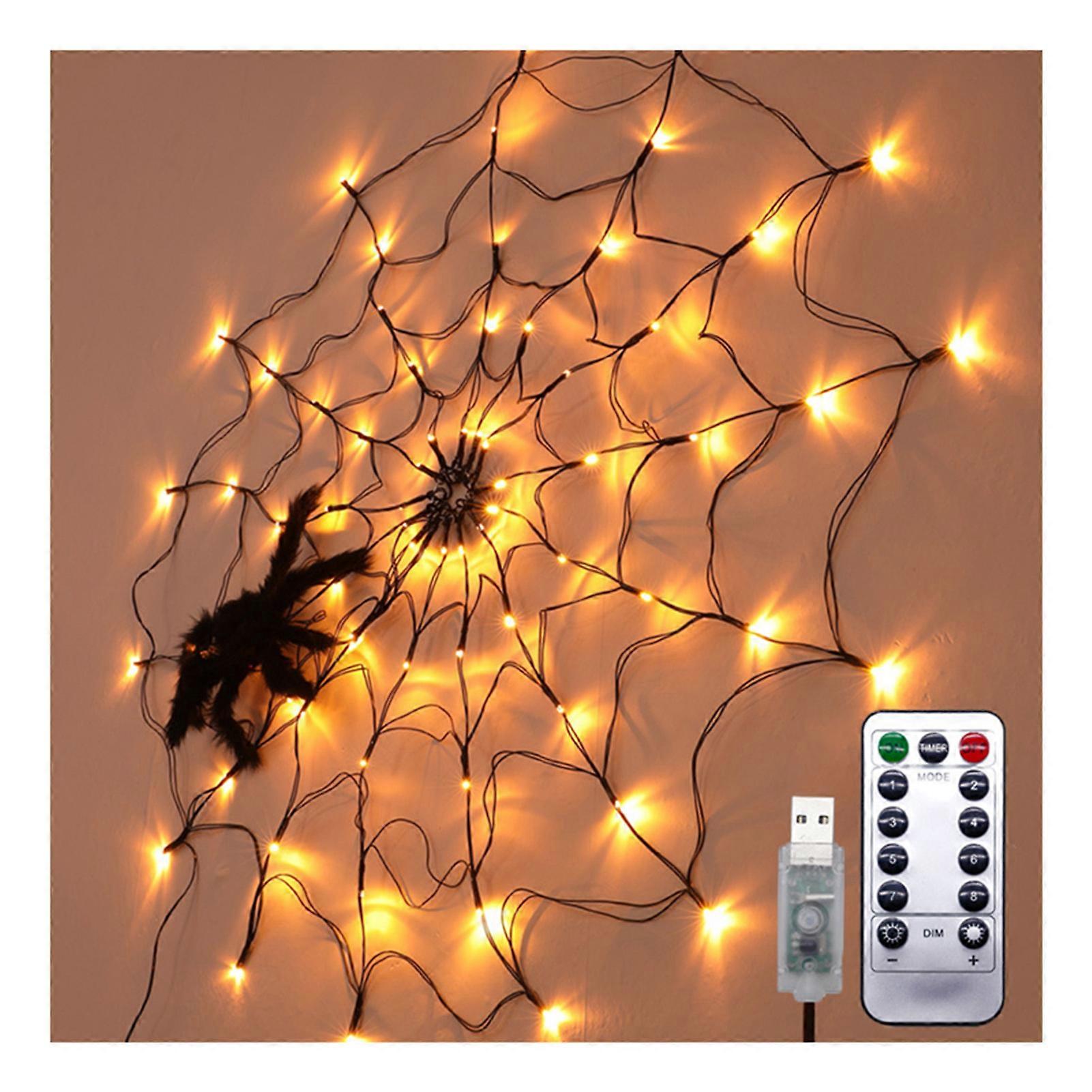 LED Halloween Spiders Web Light Personalized Decorative Atmosphere Lights for Room