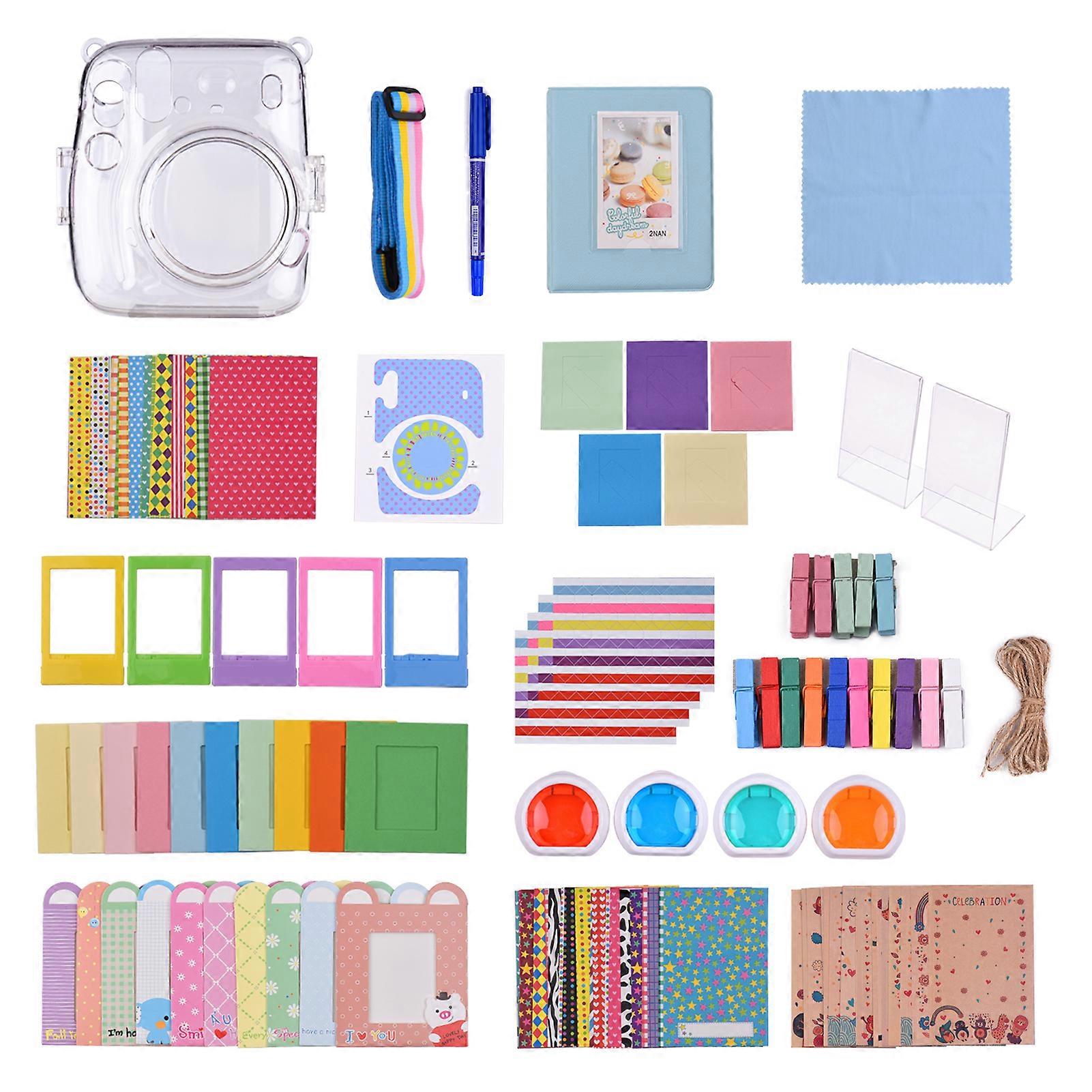 17-in-1 Instant Camera Accessories Kit Replacement for Fujifilm Instax Mini 11 Instant Film Camera with Case/ Album/ Frames/ Lens Filter/ Lanyard and