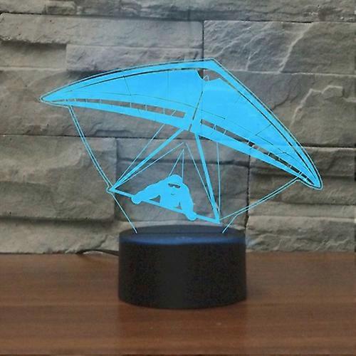 Hang Glider Shape 3D Colorful LED Vision Light Table Lamp