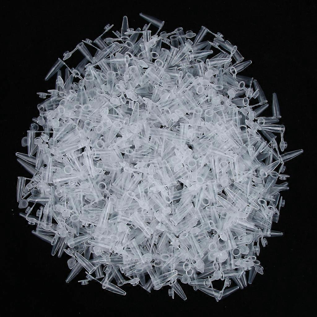 1000 Pieces 02ML Plastic Graduated Microcentrifuge Tubes with Attached Lid Clear