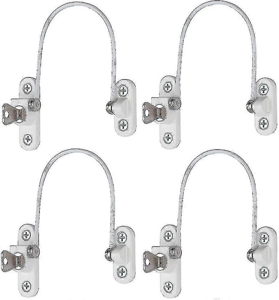 4 Pcs Window Safety Lock, Window Safety Door Lock With Key For Child