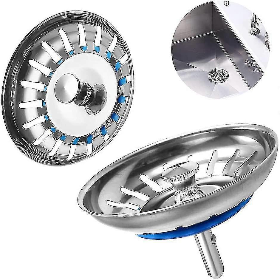 2 Stück Spüle Sieb Stecker, Küchenspüle Stopper 80mm Dual Funktion Korb Sieb Abfall