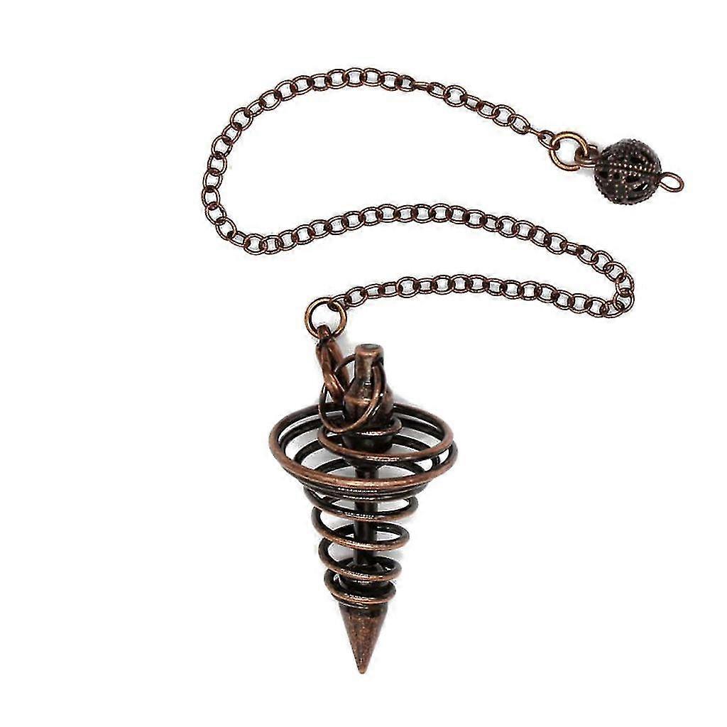Reiki Healing Dowsing Pendulum Chain Spiral Coil Point Pendant For Divination