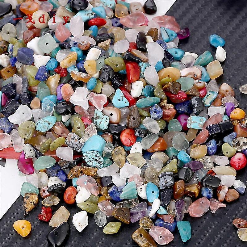 4 Packs Natural Gravel Mix Color Chip Beads With Hole
