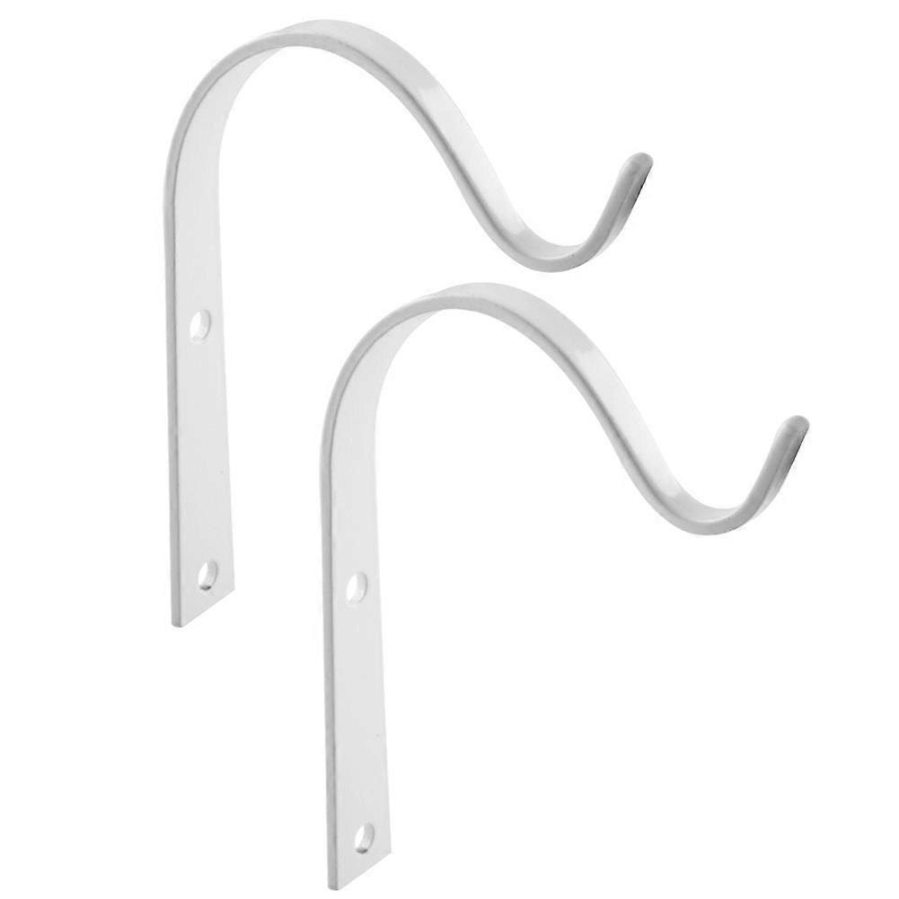 2Pcs Simple Multifunctional Wall Mounted Clothing Flowerpot Bending Iron Hooks