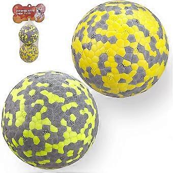 2 Stück, hoch springende Hundebälle Neues Material Hundespielzeug Unzerstörbare Hundespielzeug Geschenke für kleine und mittlere Hunde (3 Zoll - Gelb Plus Grau - Grau Pl