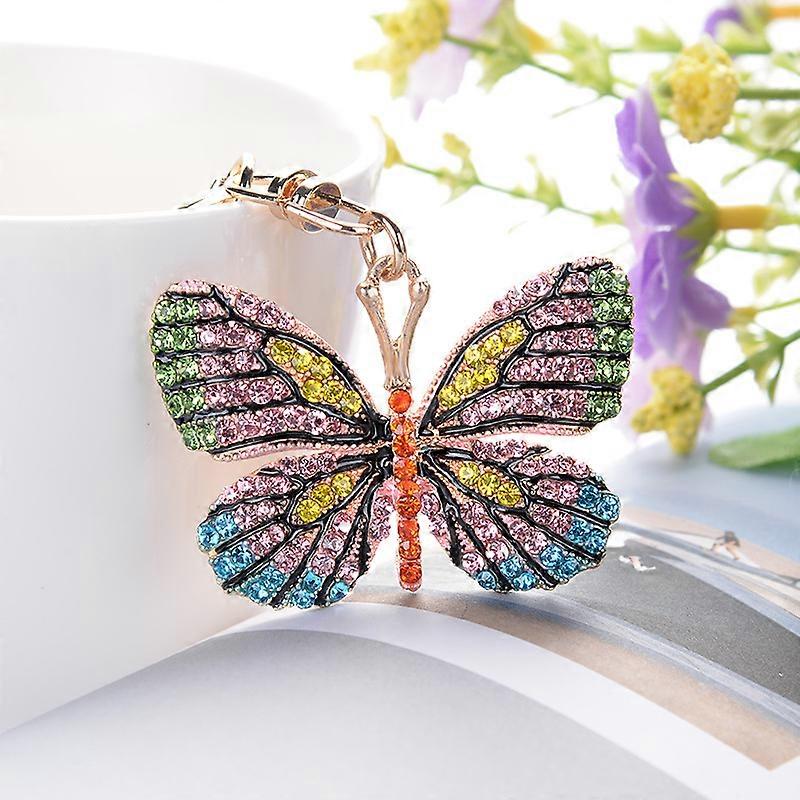Cute Butterfly Shape Keychain Crystal Rhinest