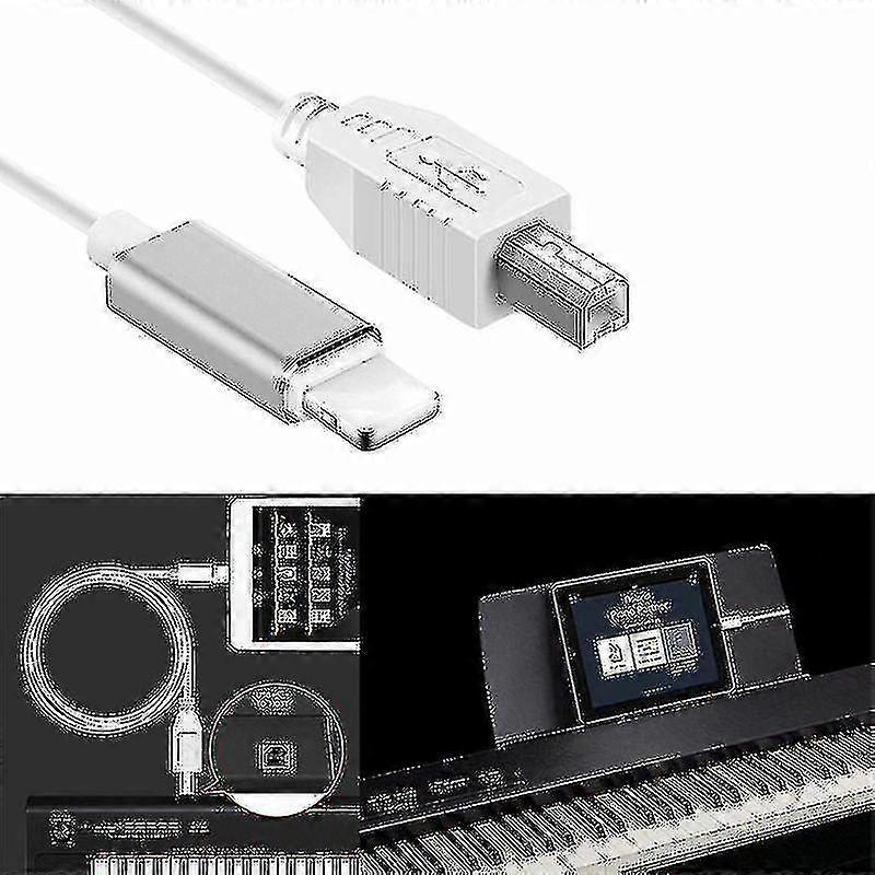 Lightning To Type-B Midi klávesnice Converter USB 2.0 kabel pro iPhone 7 8 x iPad